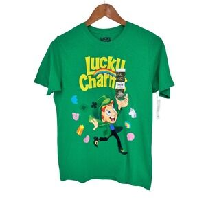 Lucky Charms Graphic T-Shirt Kids XL 14/16 Green Leprechaun Cereal Mascot Retro